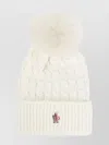 Moncler Ivory Virgin Wool Hat With Pompom In Neutral