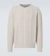 Moncler Cable-knit Wool And Cashmere Sweater In Grey