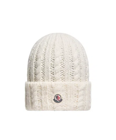 MONCLER CABLE KNIT WOOL BLEND BEANIE