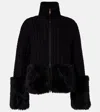 Moncler Cable-knit Wool-blend Cardigan In Black