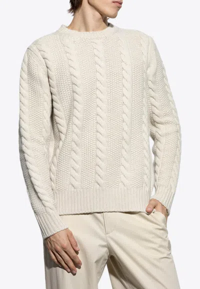 MONCLER CABLE KNIT WOOL-BLEND SWEATER