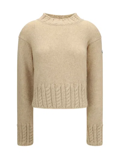Moncler Cable-knit Alpaca-blend Sweater In Neutral