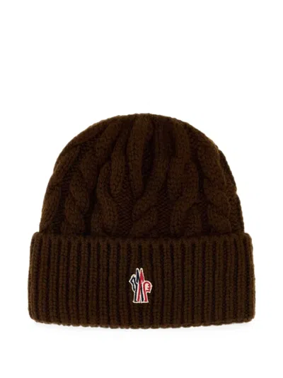 Moncler Cable-knit Beanie Hat In White