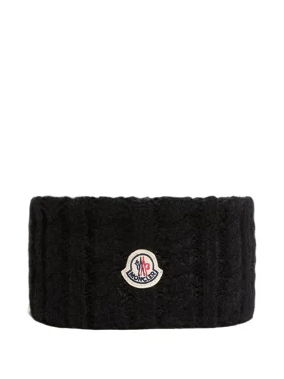 Moncler Fascia Per Capelli In Misto Alpaca A Treccia In Nero