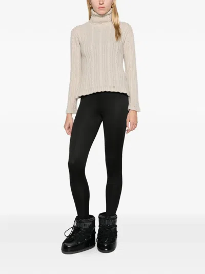 Moncler Cable-knit Roll-neck Sweater In Neutral