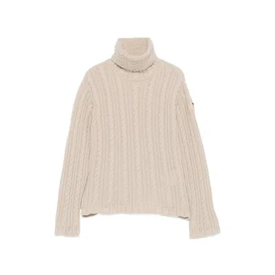 Moncler Cable-knit Roll-neck Sweater In Neutrals