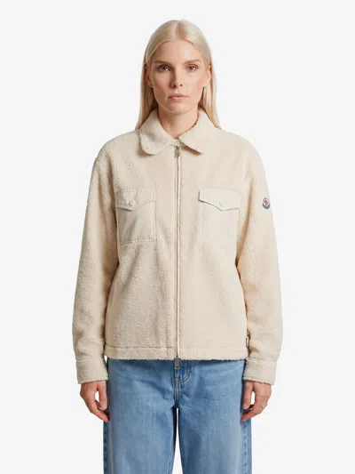 Moncler Camicia Effetto Teddy In White