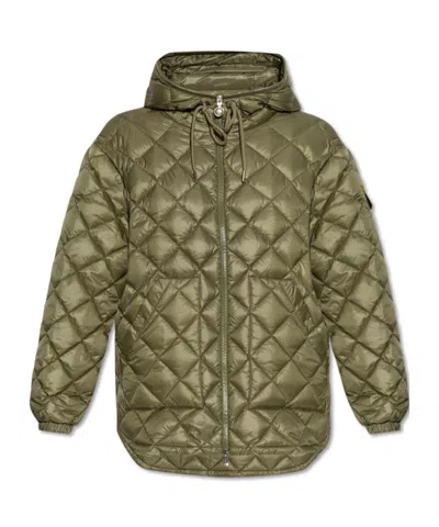 Moncler Camicia Long-sleeved Down Jacket In Green