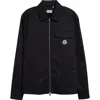 Moncler Cotton Gabardine Zip-up Shirt Jacket Black