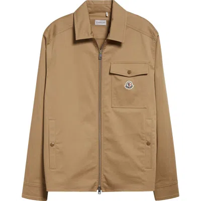 MONCLER MONCLER CAMICIA STRETCH COTTON ZIP SHIRT JACKET