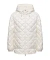 Moncler Diamond-quilted Hooded Short Down Jacket In White
