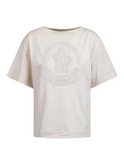 MONCLER T-SHIRT WITH EMBROIDERED LOGO