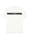 Moncler T-shirt In Cotone Con Logo Gommato In Beige