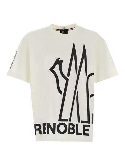 Moncler Logo Print T-shirt In White