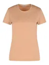 Moncler Pink Cotton T-shirt Women In Nude & Neutrals