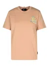 Moncler Pink Cotton T-shirt In Nude & Neutrals