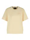 Moncler Grenoble White T-shirt With Logo Printed On The Front And Logo Patch On The Sleeve In Cotton In Cream