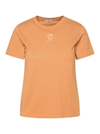 Moncler T-shirt Logo In Orange