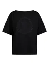 Moncler Embroidered Logo T-shirt In Negro
