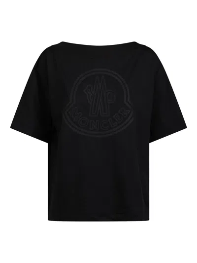 MONCLER T-SHIRT WITH EMBROIDERED LOGO