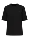 Moncler T-shirt With Silicon Logo Patch In Black