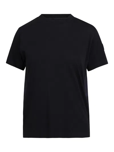 Moncler T-shirt With A Pleated Back In Black