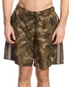 Moncler Camouflage-print Track Shorts In Brown