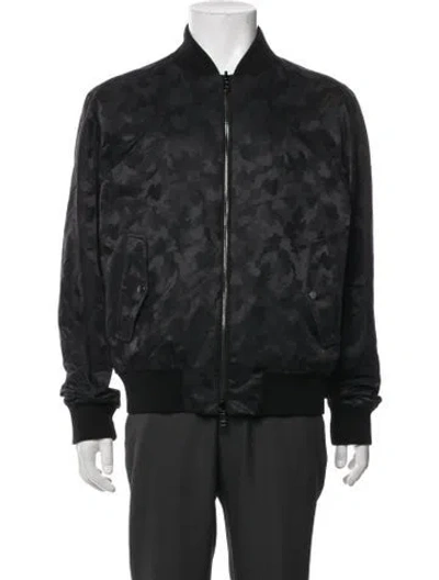 Pre-owned Moncler Camouflage Print Bomber Jacket W/ Tags In Black