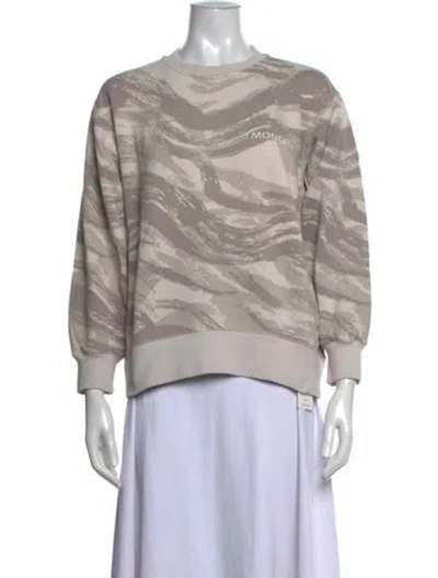 Pre-owned Moncler Camouflage Print Crew Neck Sweater In Grey