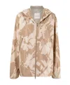Moncler Camouflage-print Hooded Jacket In Nude