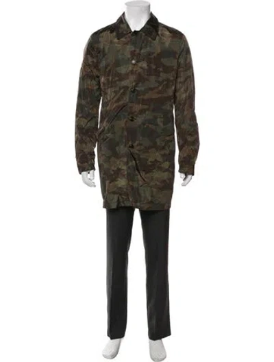 Pre-owned Moncler Camouflage Print Parka In Green