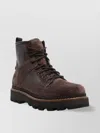 Moncler Suede Peka Camp Lace-up Booties With Vibram Sole In Brown