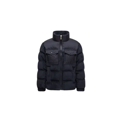 Moncler Kids' Doudoune En Velours Camul In Blue