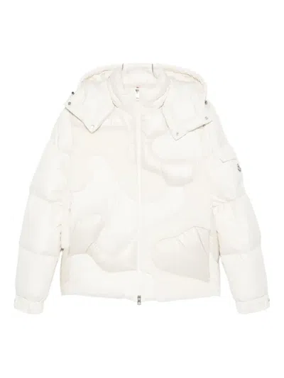 Moncler Candes Hooded Panelled Jacket In White