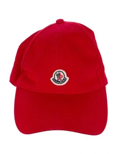 Pre-owned Moncler Canva Baseball Cap In Red