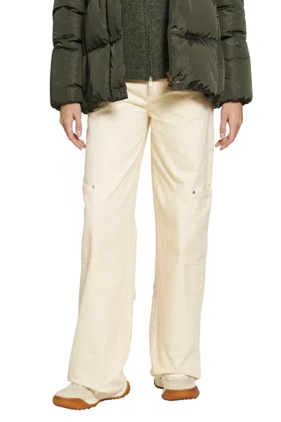 Moncler Canva Cargo Trousers In Beige