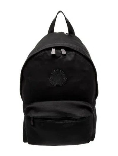 Pre-owned Moncler Canvas Backpack In Black