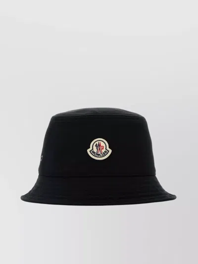 Moncler Canvas Bucket Hat Eyelet Detailing In Black