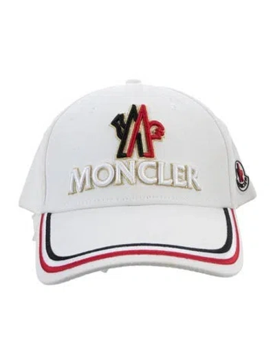 Pre-owned Moncler Canvas Embroidered Baseball Cap In Neutrals