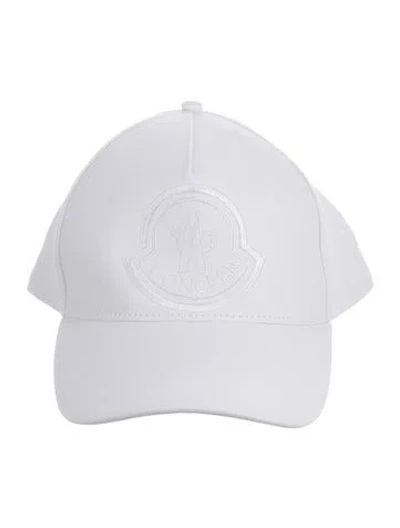 Pre-owned Moncler Canvas Embroidered Baseball Cap In White