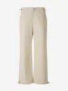 Moncler Canvas Logo Trousers In Neutral