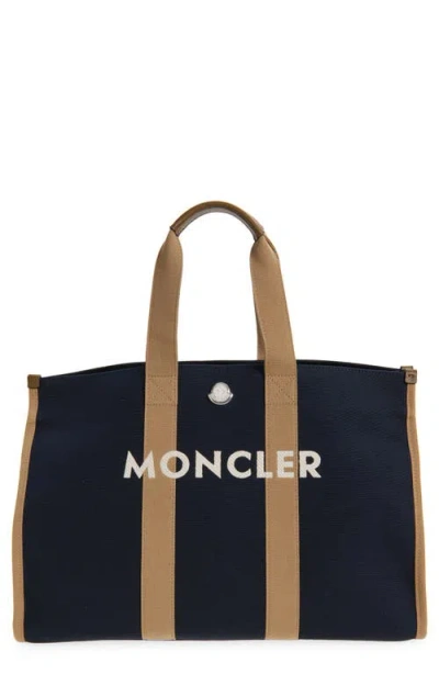 Moncler Canvas Tote In Black