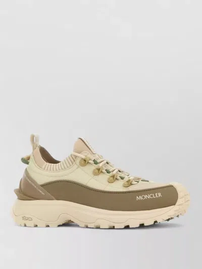Moncler Two-tone Canvas Trailgrip Lite3 Sneakers In Neutral