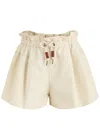 Moncler Relaxed Fit Bermuda Shorts With Elastic Waistband In Ivory