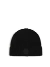 Moncler Logo Patch Beanie In Black