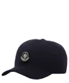 Moncler Men's Logo Patch Cap In Black