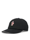 Moncler Grenoble Black Baseball Cap With Logo Embroidery In Cotton Man In Black