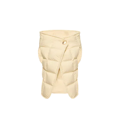 Moncler Asymmetrical Down Cape, Women, Yellow, Size: One Size