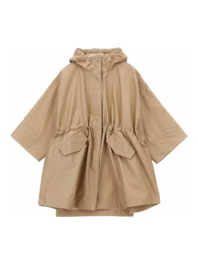 Moncler Kids' Cape Jacket In Brown