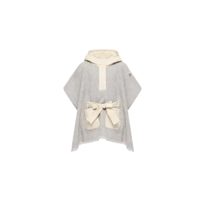 Moncler Kids' Cape Matelassée À Capuche En Laine, Filles, Gris, Taille: S In Multi